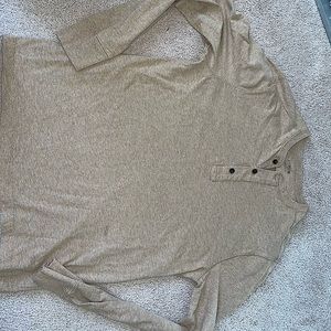 J Crew Henley CrewNeck | Tan long-sleeve (Men’s L)